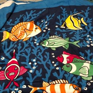 Colorful Fish Patterned beach towel